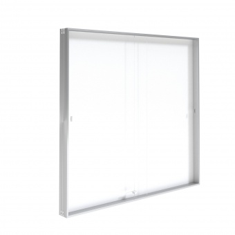 Info-Wandvitrine, 100 cm hoch, 110x5,0 cm (B/T), Rückwand Stahl weiß, 